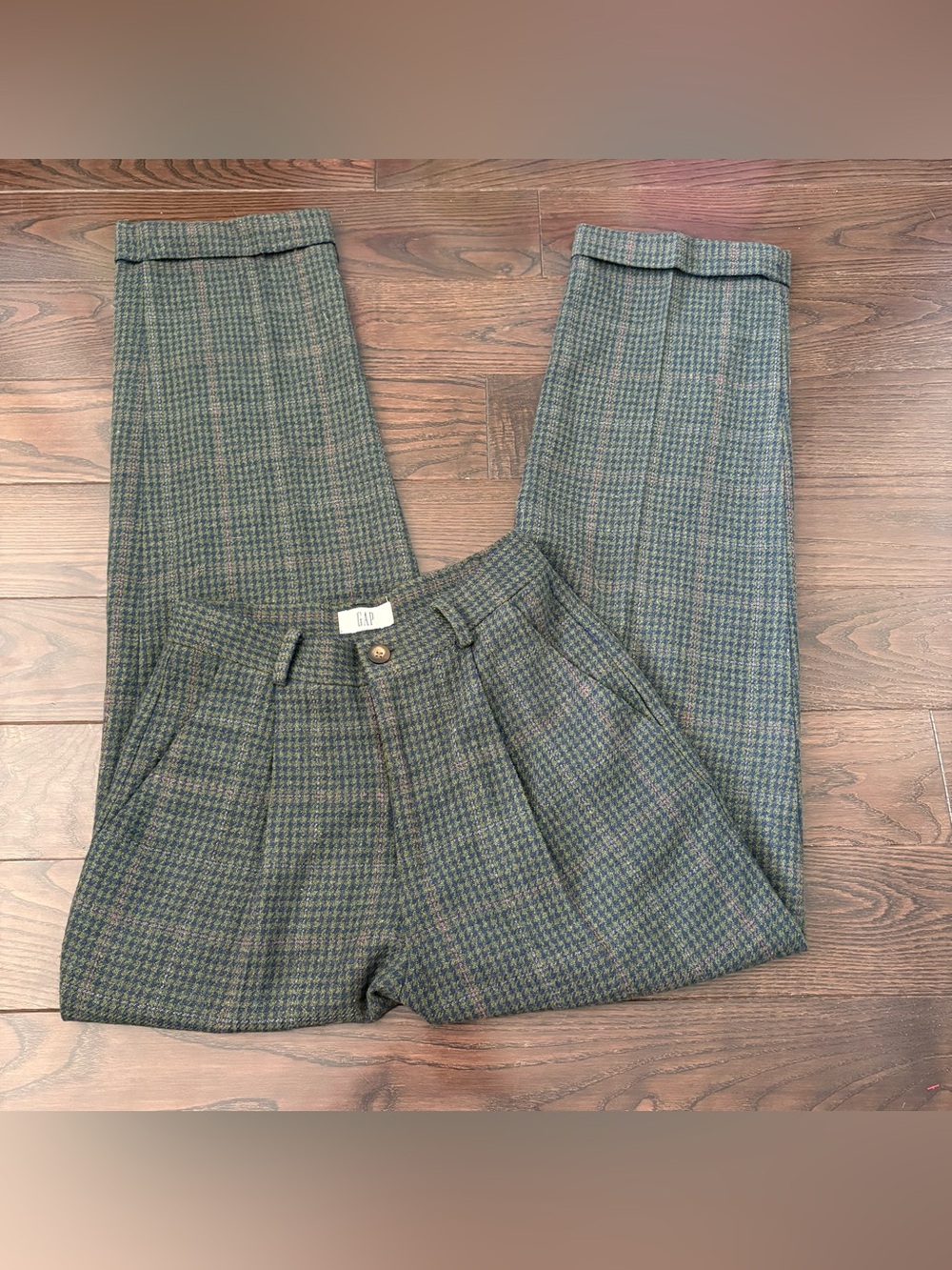 Vintage GAP Houndstooth Wool-Blend Dress Pants (26 waist 29 length)